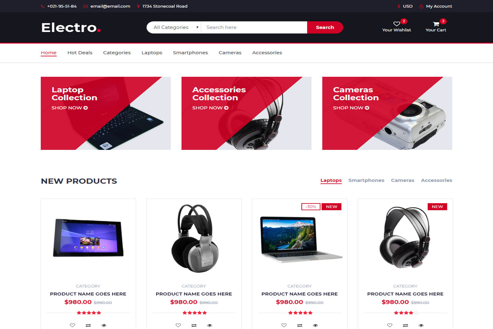 Electro Free Template Html5 et Bootstrap eCommerce