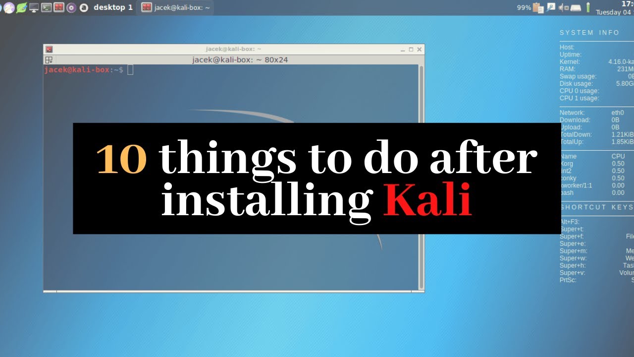10 choses à faire après l'installation de Kali Linux