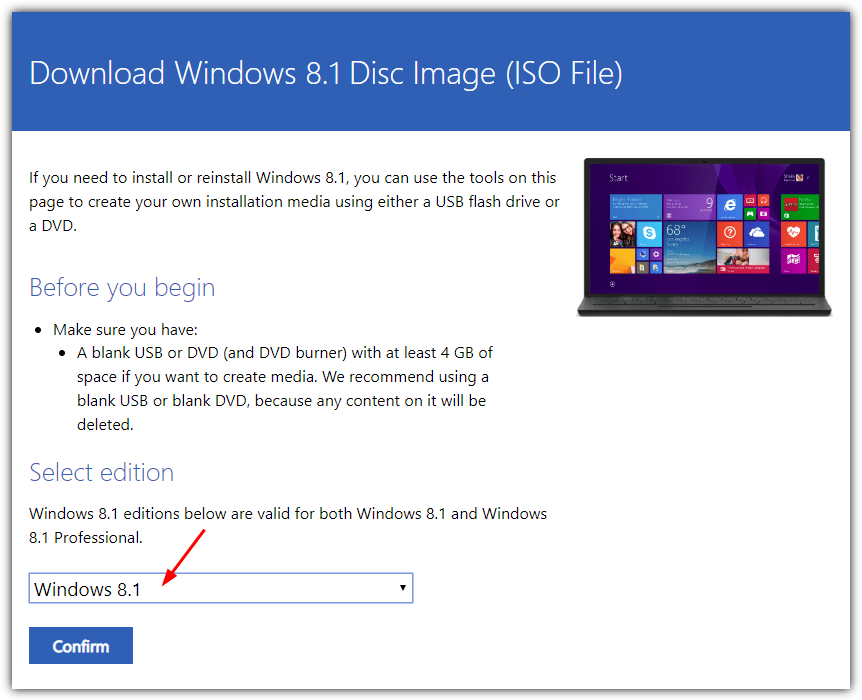 Page d'image disque de Windows 8