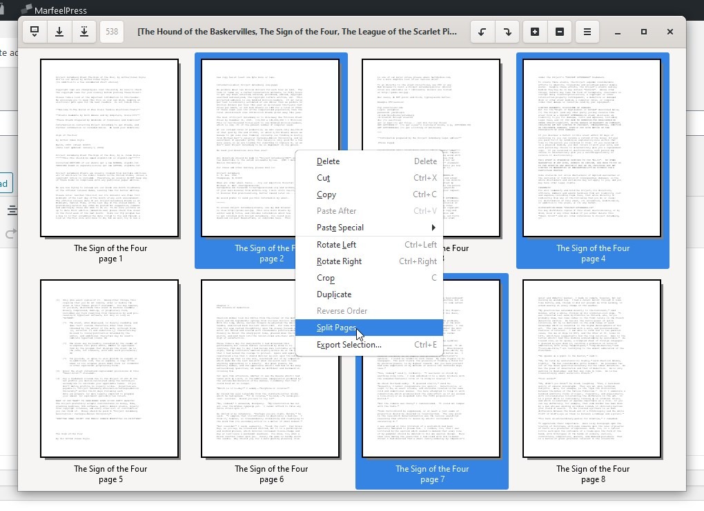 Split, merge, rotate pages in PDF documents with Pdfarranger