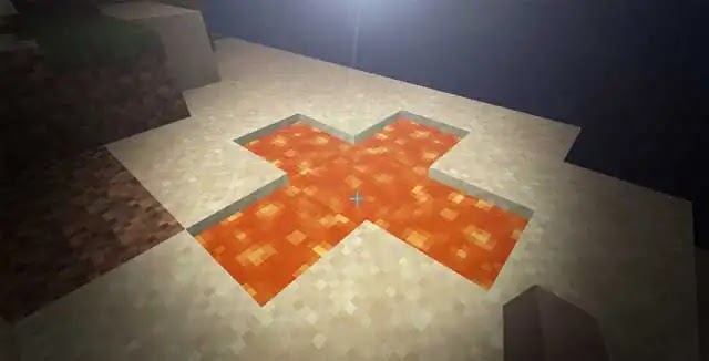 Source de lave infinie dans Minecraft