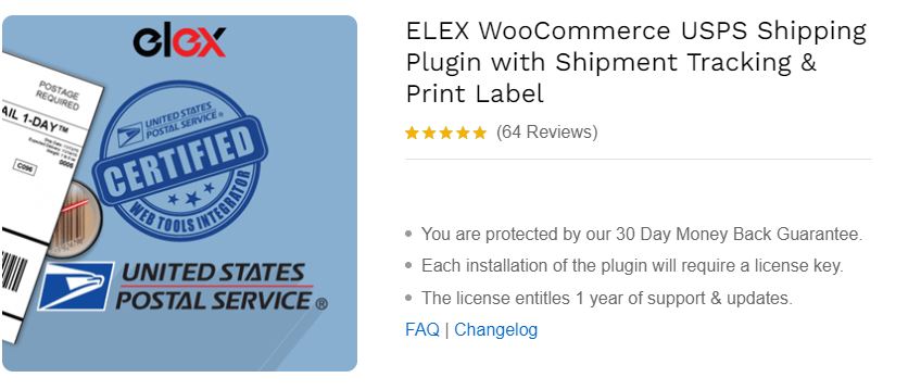 Plugin d'expédition ELEX WooCommerce USPS avec suivi des envois et étiquette d'impression