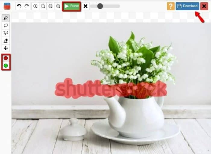 Suppresseur de filigrane Shutterstock avec WebinPaint