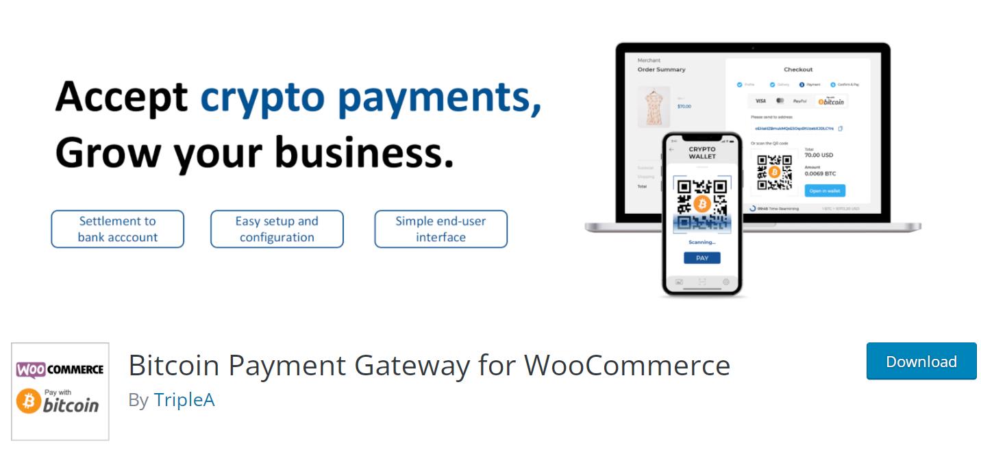 Passerelle de paiement Bitcoin pour WooCommerce