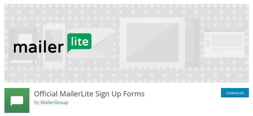 Formulaire d'inscription officiel de MailerLite
