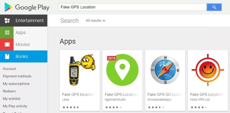 Fausses applications de localisation GPS sur Google Play Store