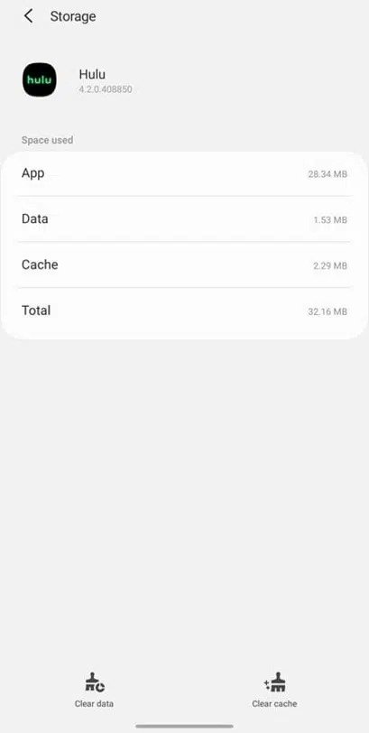 Effacer le cache et les données Hulu sur Android