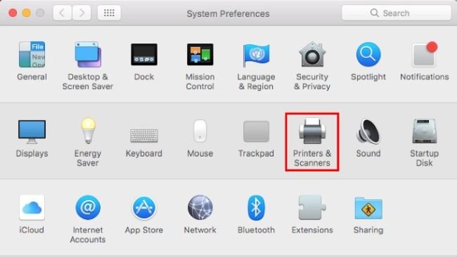 Imprimantes et scanners sur Mac