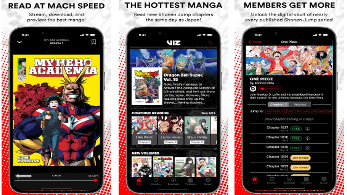 applications manga pour android viz manga