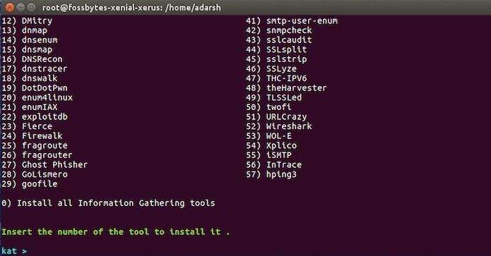 installer les outils kali linux sur ubuntu