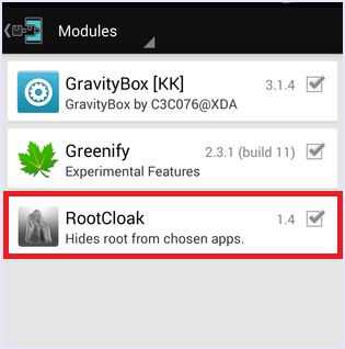 module xposed rootcloak
